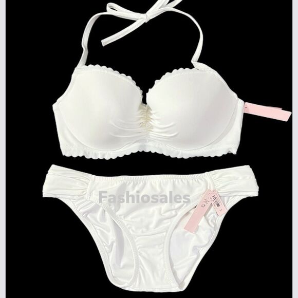 Victorias Secret Swim Zuma Sweetheart Demi Bikini top and Bottoms Set White - Picture 1 of 6